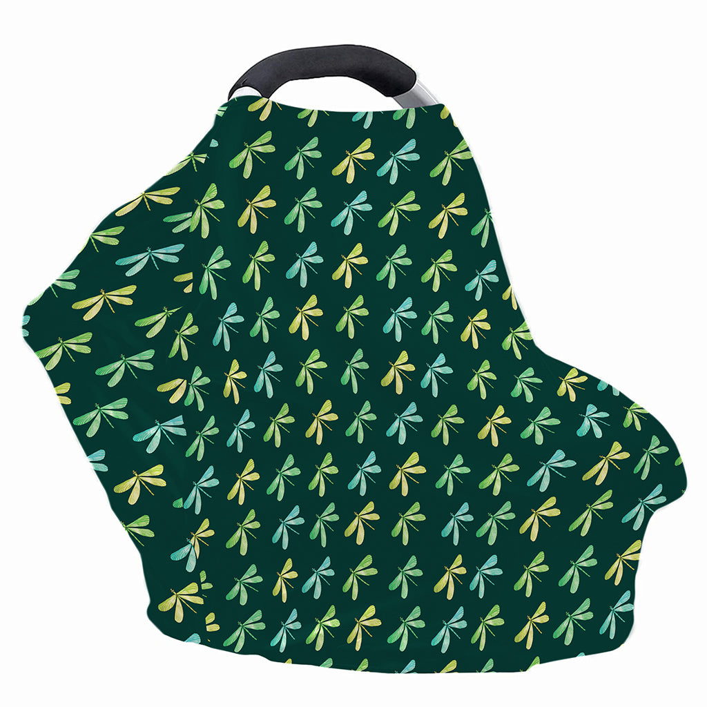 Green Dragonfly Pattern Print Baby Seat Cover