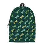 Green Dragonfly Pattern Print Backpack