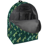 Green Dragonfly Pattern Print Backpack