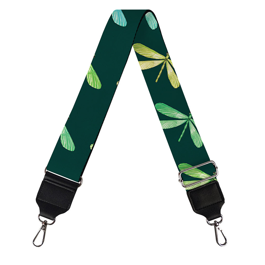 Green Dragonfly Pattern Print Bag Strap
