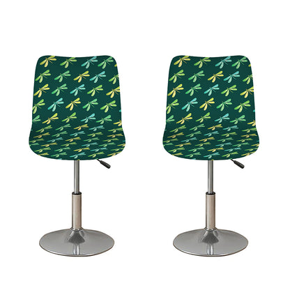 Green Dragonfly Pattern Print Bar Stool Covers
