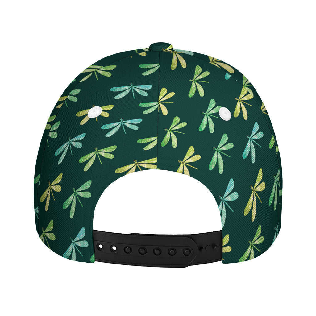 Green Dragonfly Pattern Print Baseball Cap