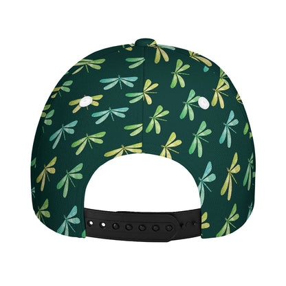 Green Dragonfly Pattern Print Baseball Cap