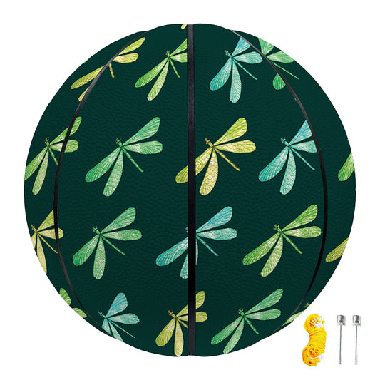 Green Dragonfly Pattern Print Basketball