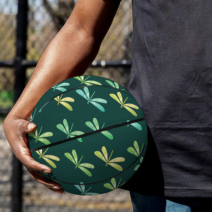 Green Dragonfly Pattern Print Basketball