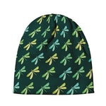 Green Dragonfly Pattern Print Beanie