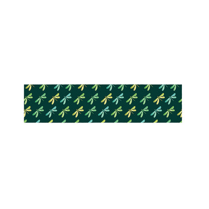 Green Dragonfly Pattern Print Bed Runner