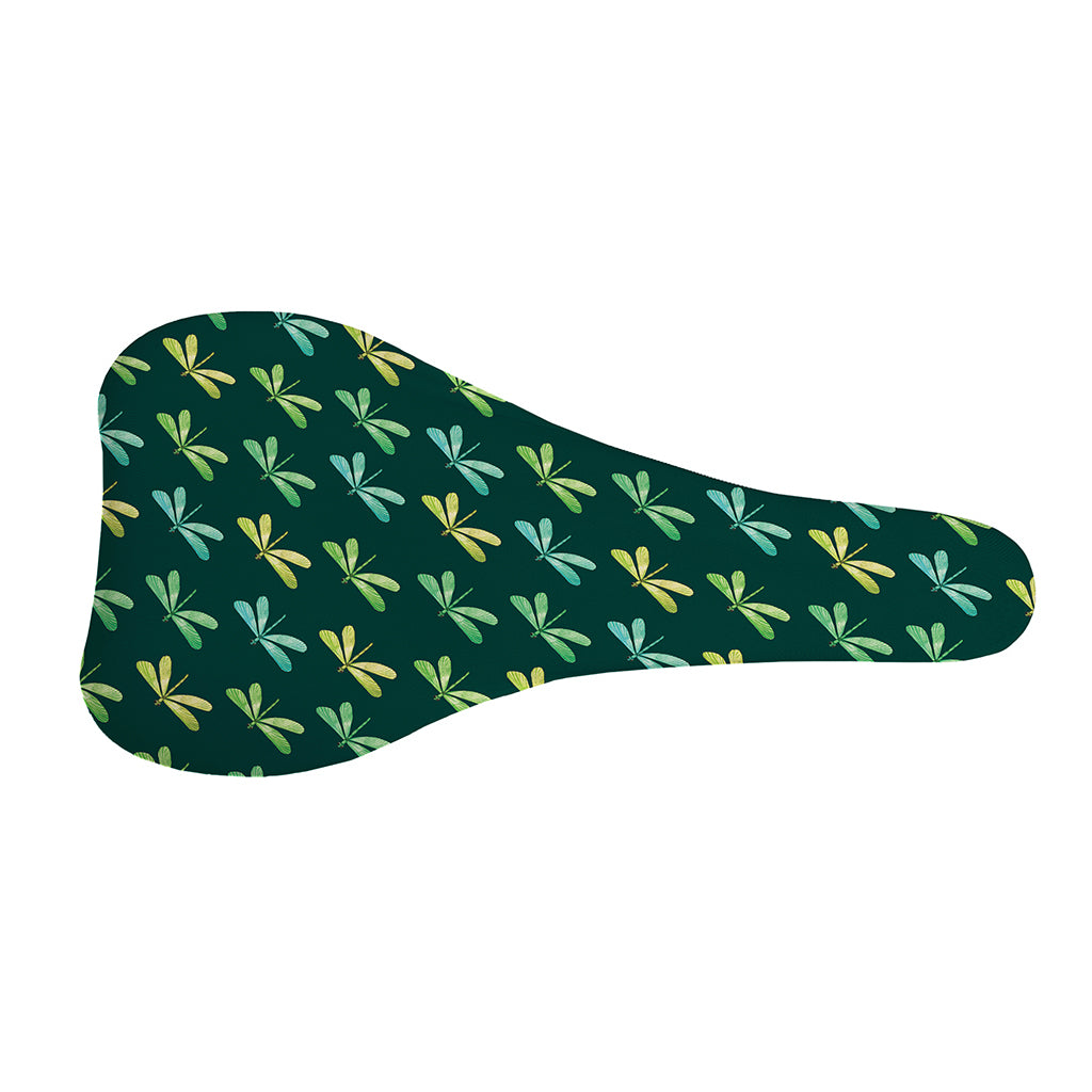 Green Dragonfly Pattern Print Bicycle Seat Cover