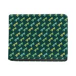 Green Dragonfly Pattern Print Bifold Wallet