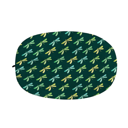 Green Dragonfly Pattern Print Car Side Mirror Covers