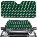 Green Dragonfly Pattern Print Car Windshield Sun Shade
