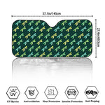 Green Dragonfly Pattern Print Car Windshield Sun Shade