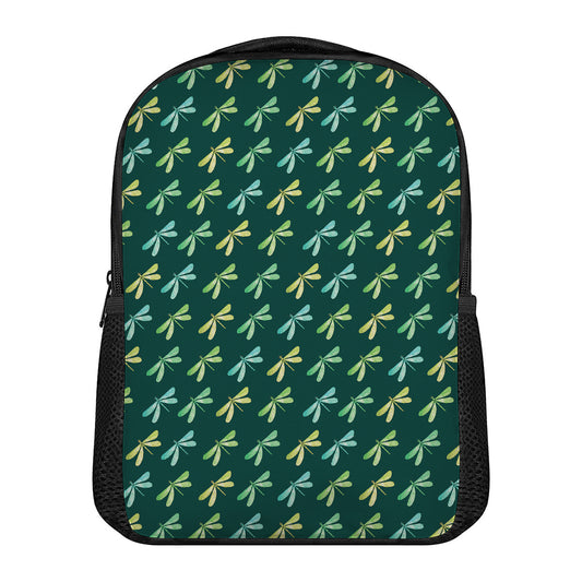 Green Dragonfly Pattern Print Casual Backpack