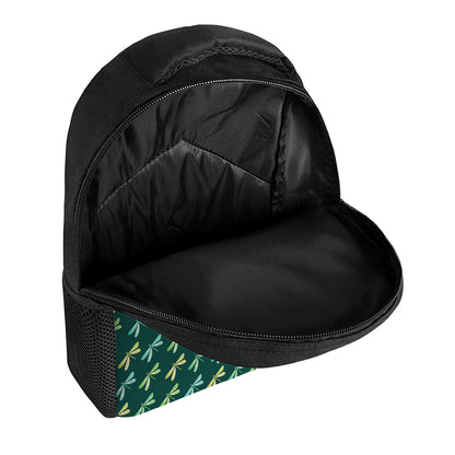 Green Dragonfly Pattern Print Casual Backpack