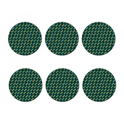 Green Dragonfly Pattern Print Coaster Set