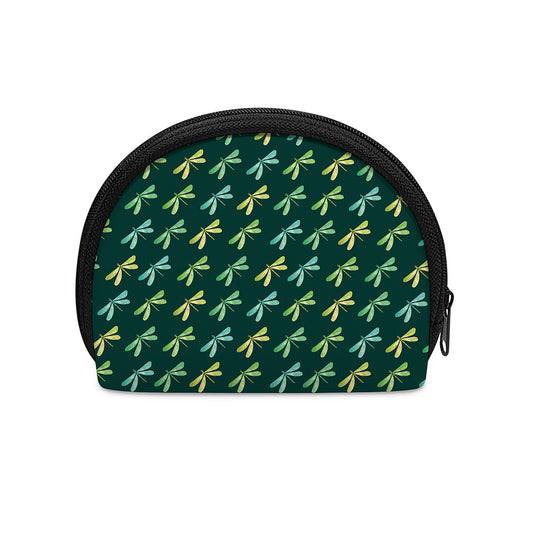 Green Dragonfly Pattern Print Coin Purse