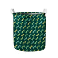 Green Dragonfly Pattern Print Collapsible Laundry Basket