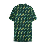 Green Dragonfly Pattern Print Cotton Hawaiian Shirt