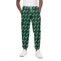 Green Dragonfly Pattern Print Cotton Sweatpants
