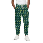 Green Dragonfly Pattern Print Cotton Pants