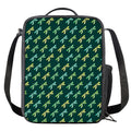 Green Dragonfly Pattern Print Crossbody Lunch Bag