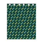 Green Dragonfly Pattern Print Curtain