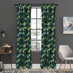 Green Dragonfly Pattern Print Curtain