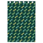 Green Dragonfly Pattern Print Curtain