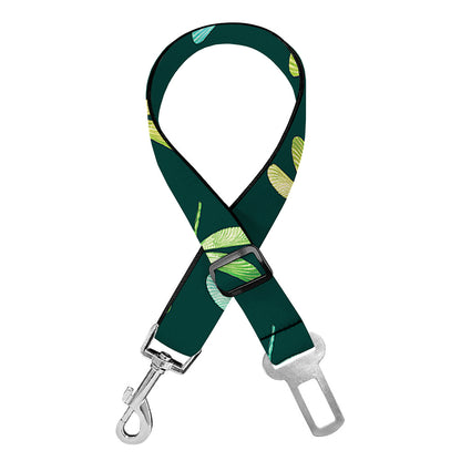 Green Dragonfly Pattern Print Dog Seat Belt