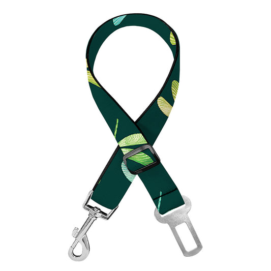 Green Dragonfly Pattern Print Dog Seat Belt