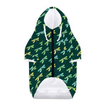 Green Dragonfly Pattern Print Dog Zip Up Hoodie