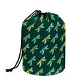 Green Dragonfly Pattern Print Drawstring Makeup Bag