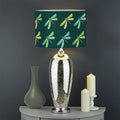 Green Dragonfly Pattern Print Drum Lamp Shade