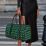 Green Dragonfly Pattern Print Duffle Bag