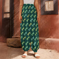 Green Dragonfly Pattern Print Harem Pants