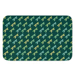 Green Dragonfly Pattern Print Indoor Door Mat