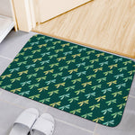 Green Dragonfly Pattern Print Indoor Door Mat