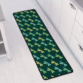 Green Dragonfly Pattern Print Long Kitchen Mat