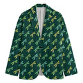 Green Dragonfly Pattern Print Men's Cotton Blazer