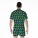 Green Dragonfly Pattern Print Men's Rompers
