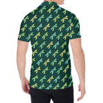 Green Dragonfly Pattern Print Men's Shirt