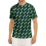 Green Dragonfly Pattern Print Men's Short Sleeve Rash Guard