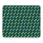Green Dragonfly Pattern Print Mouse Pad