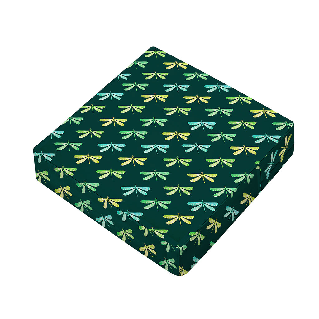 Green Dragonfly Pattern Print Outdoor Seat Cushion Cover