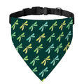Green Dragonfly Pattern Print Over The Collar Dog Bandana