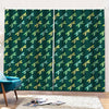 Green Dragonfly Pattern Print Pencil Pleat Curtains