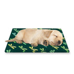 Green Dragonfly Pattern Print Pet Cooling Mat Cover