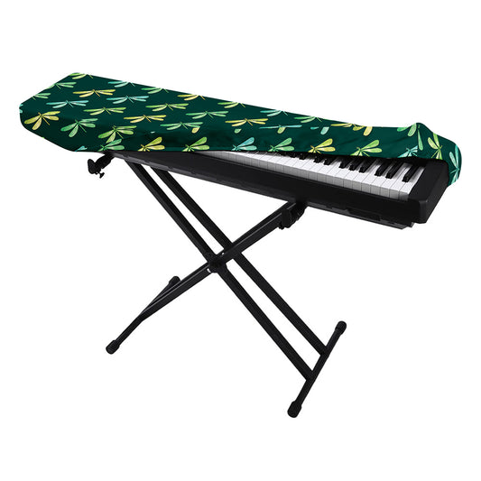 Green Dragonfly Pattern Print Piano Keyboard Cover