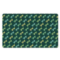Green Dragonfly Pattern Print Polyester Doormat