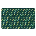Green Dragonfly Pattern Print Polyester Doormat